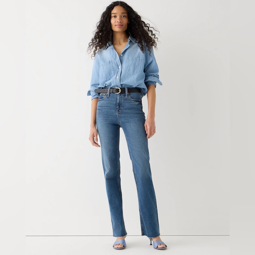 J.Crew High-rise slim demi-boot jean in Brookshire wash BK615